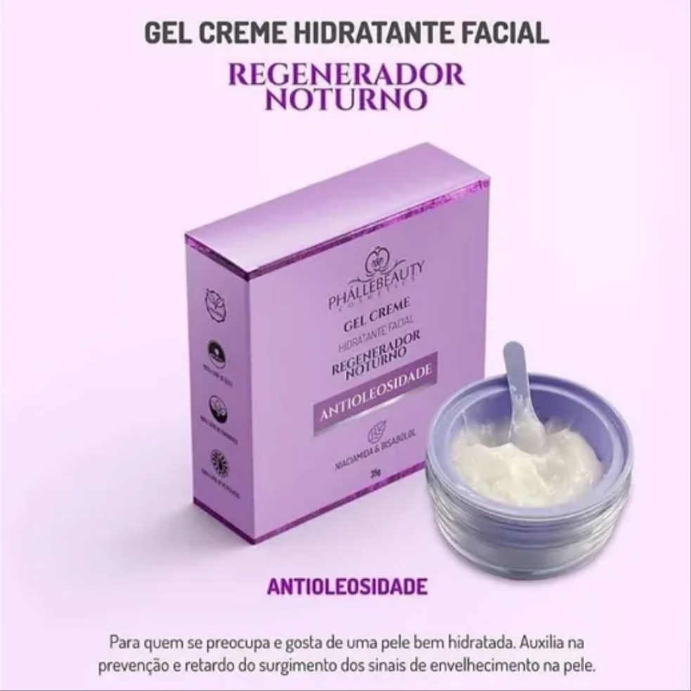 Phállebeauty Night Regenerator - Gel Crema Hidratante Facial Antiaceite